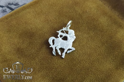 Серебряный кулон Стрелец - купить знак Зодиака из серебра